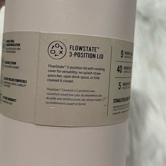 NWT Stanley Flowstate Adventure Quencher H2.0 Travel Tumbler 30 Oz Rose Quartz - Picture 3 of 11